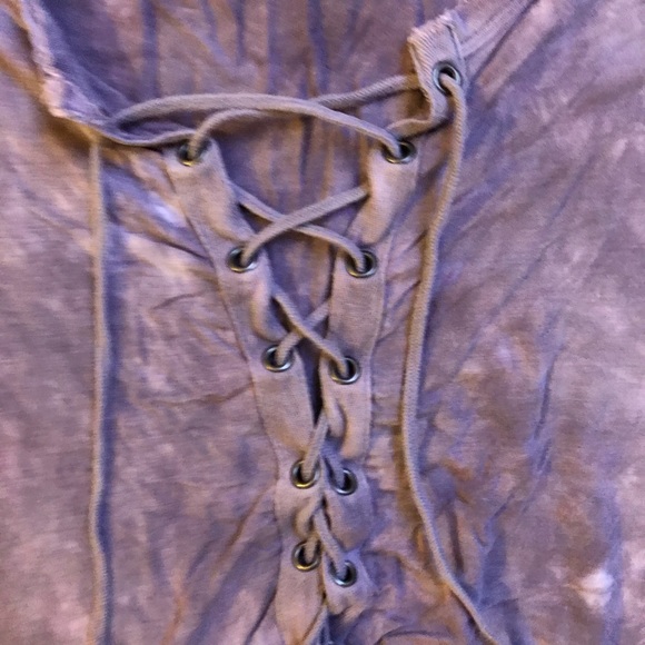 AEO Soft & Sexy Purple Tie-Dye Lace-Up Tee, EUC, S - Picture 6 of 11